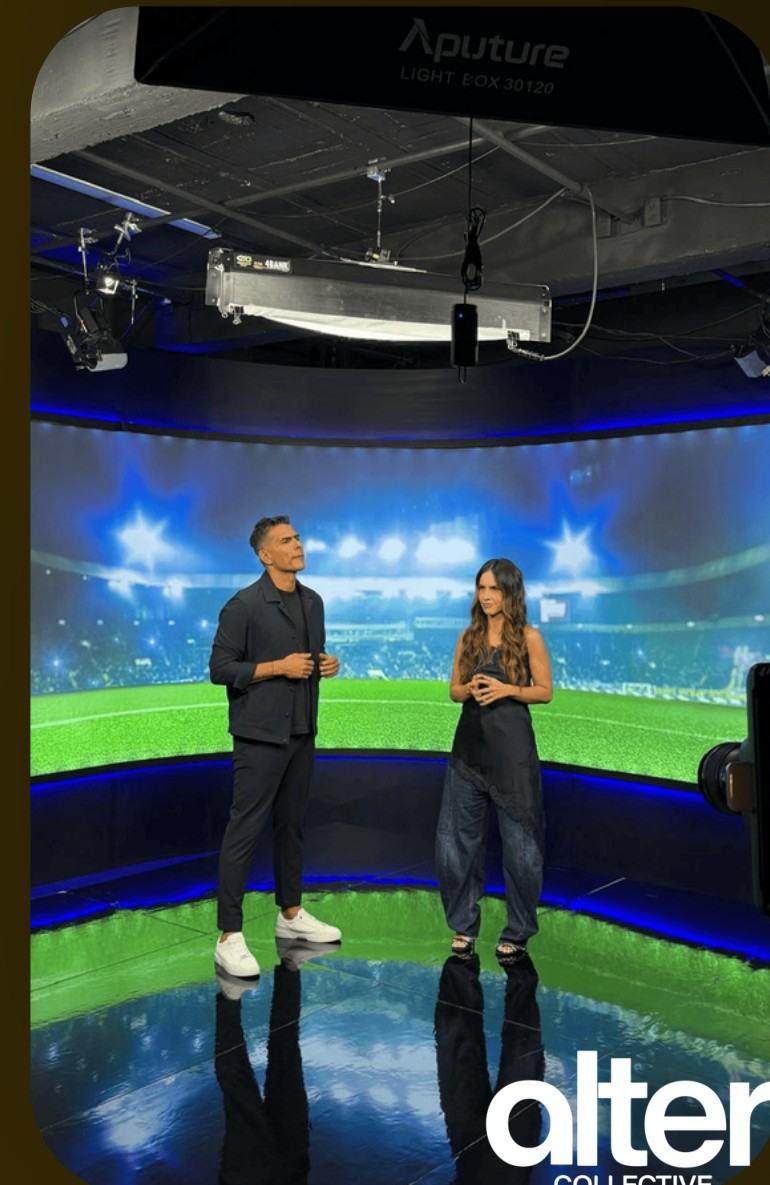 Producción en estudio virtual deportivo